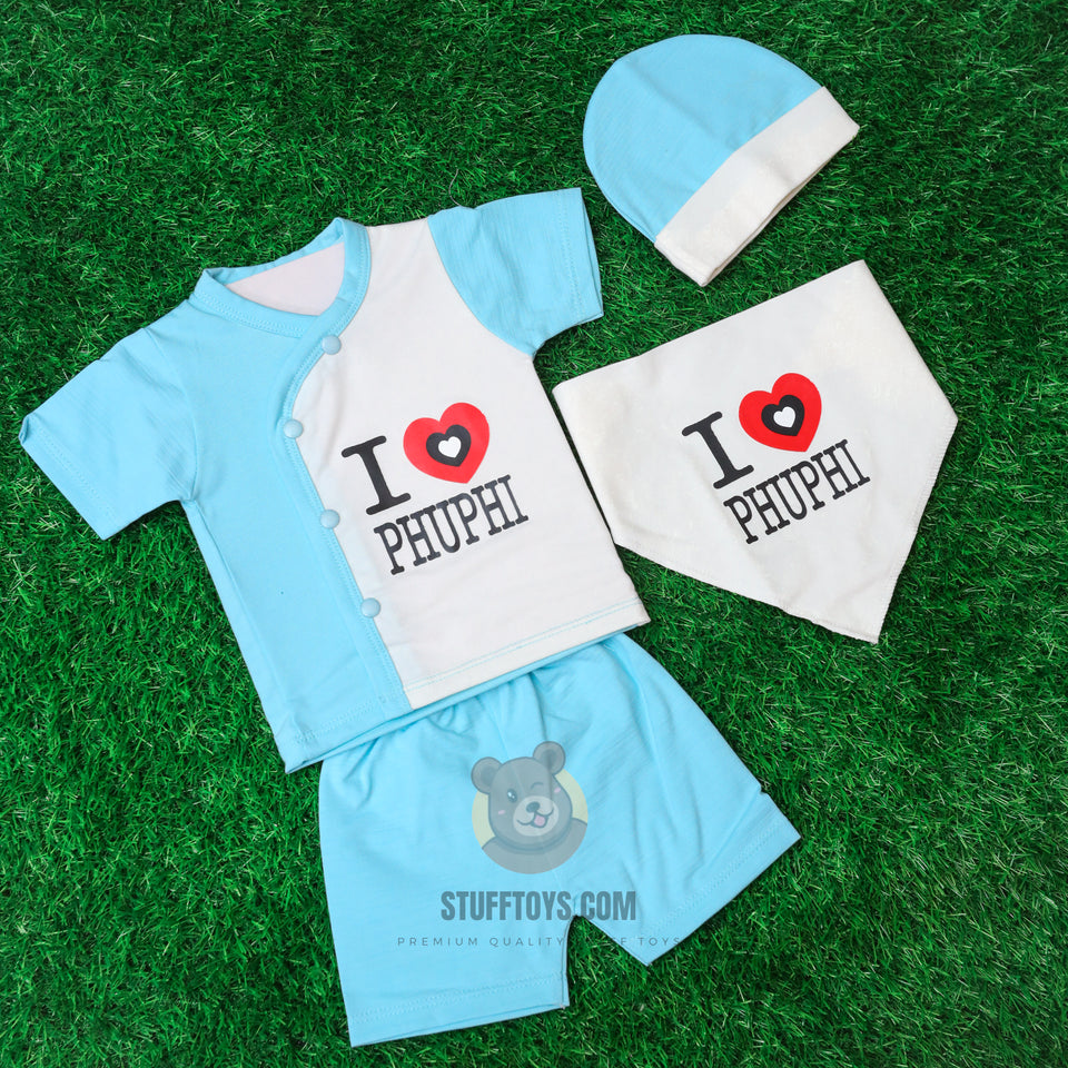 Baby Infant I Love Phuphi 4 Pcs Suit Set