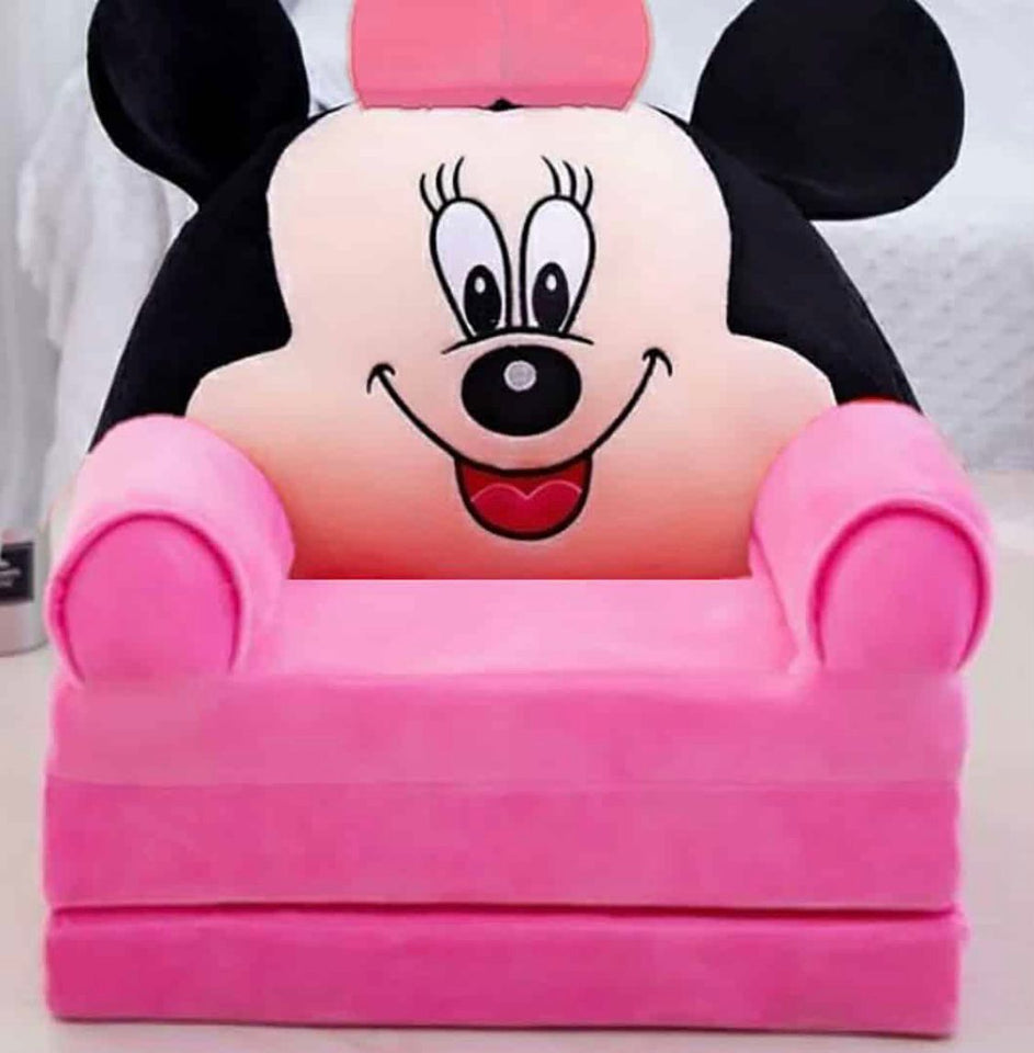 3 Layer sofa combed Kids Folding Sofa Bed Minnie Mouse Pink Black Stuff Toys pk