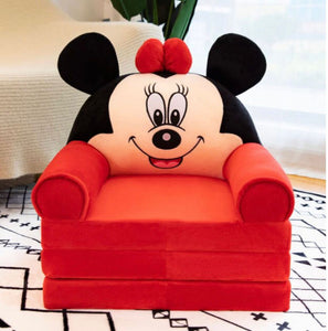 3 Layer sofa combed Kids Folding Sofa Bed-Minnie Mouse Red Black