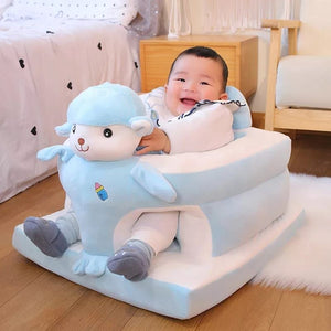 Floor Seat for Babies with Back Support-Sky Blue goat