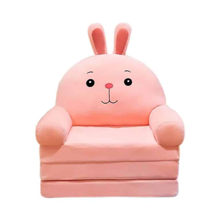 3 LAYER SOFA COMBED KIDS FOLDING SOFA Pink Bunny