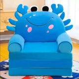 3 LAYER SOFA COMBED KIDS FOLDING SOFA Blue Crab