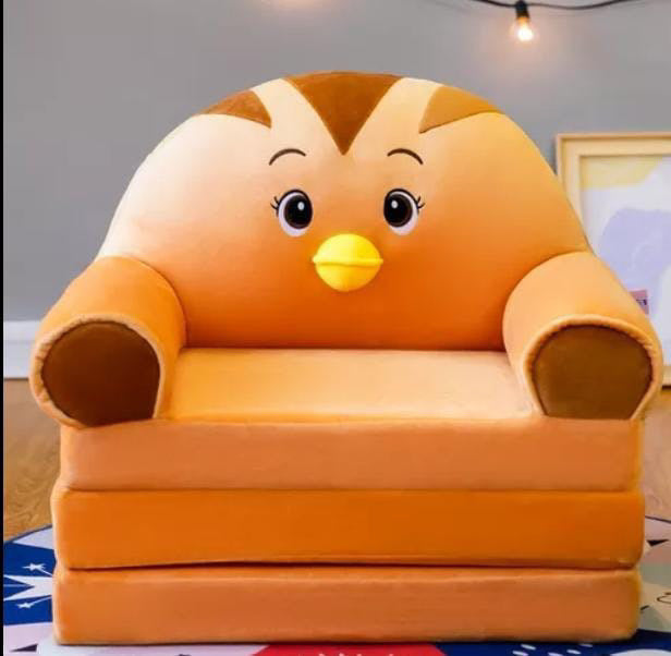 3 LAYER SOFA COMBED KIDS FOLDING SOFA Orange Penguin